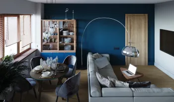 Интерьер столовой cветильниками над столом  смотреть на Basicdecor