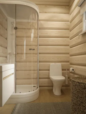 Интерьер ванной с в деревянном доме в стиле кантри смотреть на Basicdecor