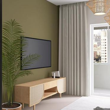 Интерьер с телевизором на стене  смотреть на Basicdecor