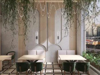 Интерьер столовой с барной стойкой  смотреть на Basicdecor