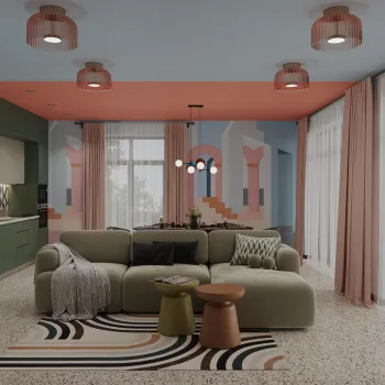 Интерьер гостиной c подсветкой  смотреть на Basicdecor