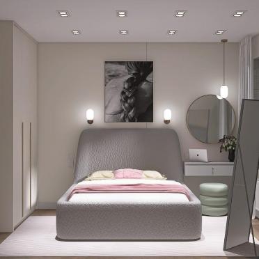 Интерьер спальни cветильниками над кроватью  смотреть на Basicdecor
