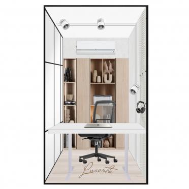 Интерьер кабинета с зеркалом на двери  смотреть на Basicdecor