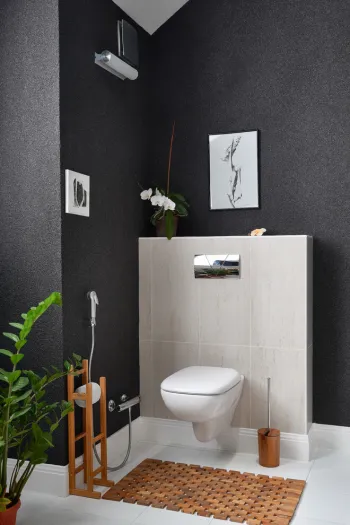 Интерьер ванной с без окна в современном стиле смотреть на Basicdecor