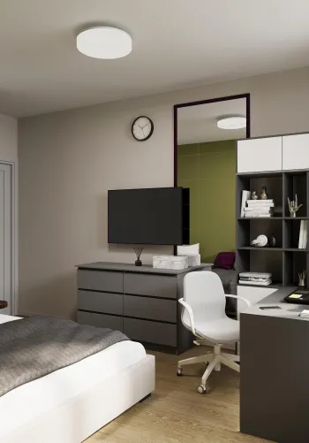 Интерьер детской cветильниками над кроватью и с подсветкой  смотреть на Basicdecor