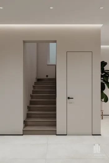 Интерьер прихожей с зеркалом на двери  смотреть на Basicdecor
