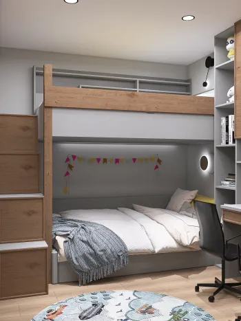 Интерьер детской c антресолью  смотреть на Basicdecor