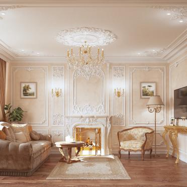 Интерьер гостиной в классическом стиле, барокко и рококо смотреть на Basicdecor