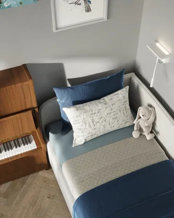 Интерьер детской с кроватью в углу  смотреть на Basicdecor