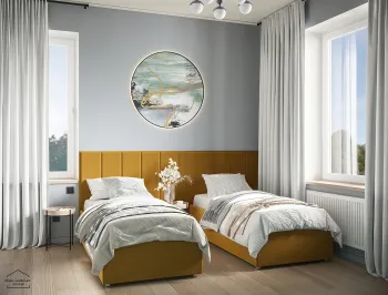 Интерьер спальни с две кровати  смотреть на Basicdecor