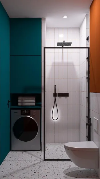 Интерьер ванной с постирочной  смотреть на Basicdecor