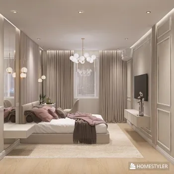 Интерьер спальни cветильниками над кроватью  смотреть на Basicdecor