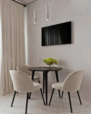 Интерьер кухни с телевизором на стене  смотреть на Basicdecor
