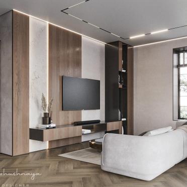 Интерьер гостиной c подсветкой  смотреть на Basicdecor