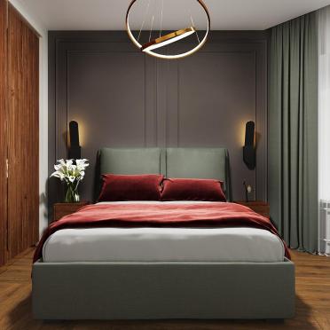 Интерьер спальни cветильниками над кроватью  смотреть на Basicdecor