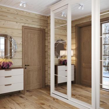 Интерьер прихожей с зеркалом на двери  смотреть на Basicdecor