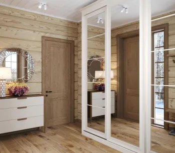 Интерьер прихожей с зеркалом на двери  смотреть на Basicdecor