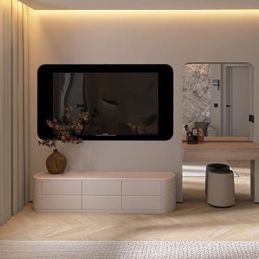 Интерьер с телевизором на стене  смотреть на Basicdecor