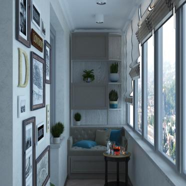 Интерьер гостиной с балконом и панорамными окнами  смотреть на Basicdecor