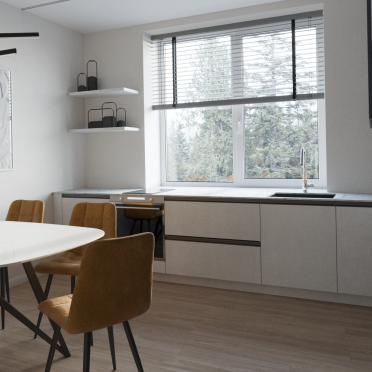 Интерьер кухни с жалюзи  смотреть на Basicdecor