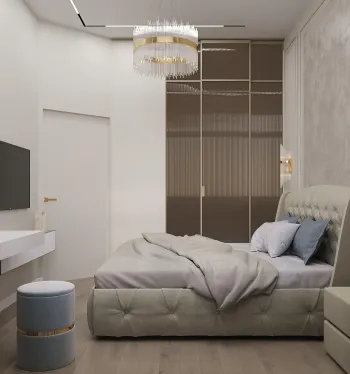 Интерьер спальни cветильниками над кроватью  смотреть на Basicdecor