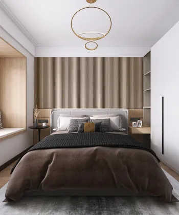 Интерьер спальни cветильниками над кроватью  смотреть на Basicdecor