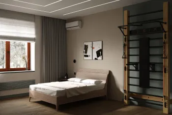 Интерьер спальни cветовыми линиями  смотреть на Basicdecor