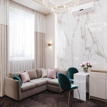 Интерьер гостиной с аркой  смотреть на Basicdecor