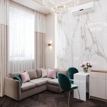 Интерьер гостиной с аркой  смотреть на Basicdecor