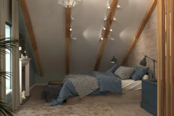 Интерьер с на мансарде в скандинавском стиле смотреть на Basicdecor