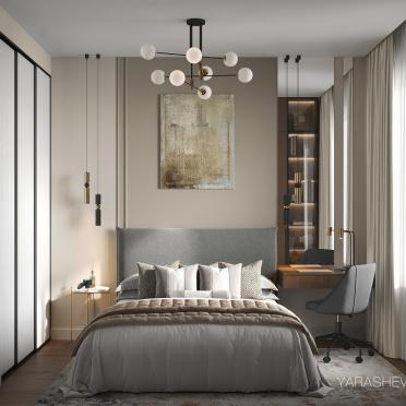 Интерьер спальни cветильниками над кроватью  смотреть на Basicdecor