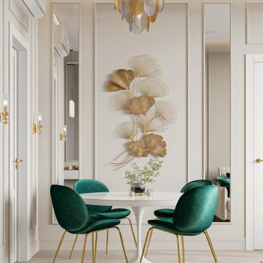 Интерьер столовой с картинами над камином  смотреть на Basicdecor