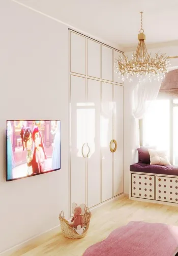 Интерьер детской с телевизором на стене  смотреть на Basicdecor