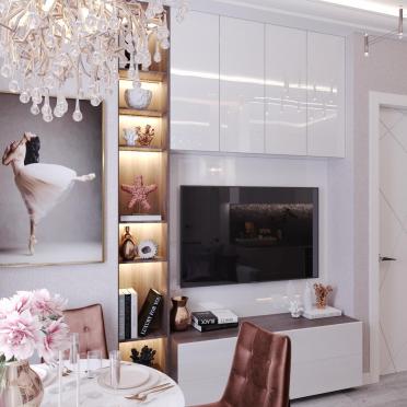 Интерьер гостиной c подсветкой  смотреть на Basicdecor