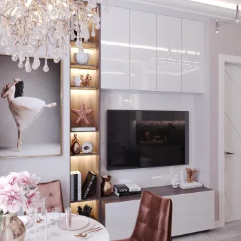 Интерьер гостиной c подсветкой  смотреть на Basicdecor