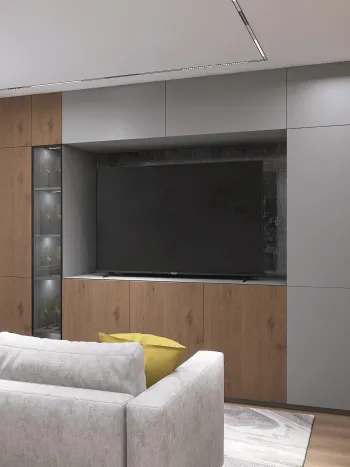 Интерьер гостиной с аквариумом в стене  смотреть на Basicdecor