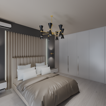 Интерьер спальни cветильниками над кроватью  смотреть на Basicdecor