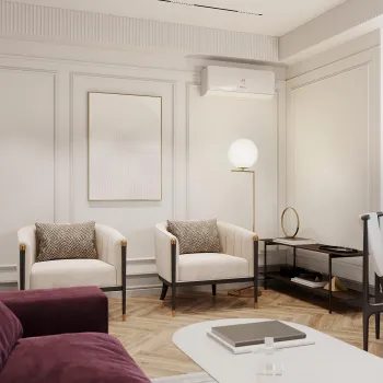 Интерьер гостиной cветильниками над кроватью и с подсветкой  смотреть на Basicdecor