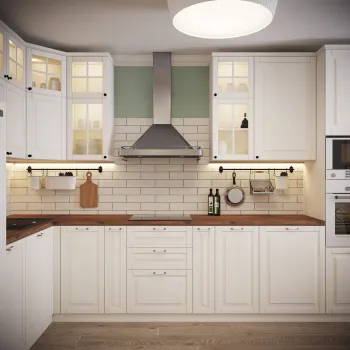 Интерьер кухни с угловой кухней в скандинавском стиле смотреть на Basicdecor
