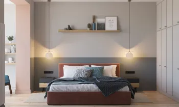 Интерьер спальни cветильниками над кроватью  смотреть на Basicdecor