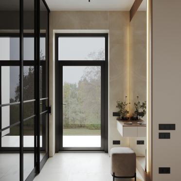 Интерьер коридора с нишей с подсветкой, проходной и с подсветкой  смотреть на Basicdecor