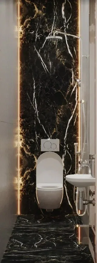 Интерьер ванной c подсветкой  смотреть на Basicdecor