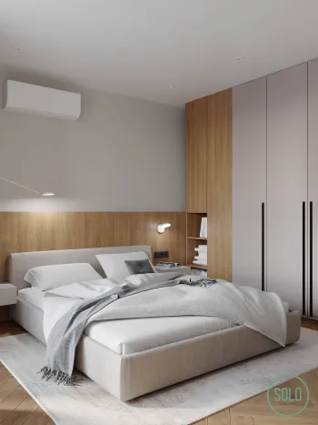 Интерьер спальни cветильниками над кроватью  смотреть на Basicdecor