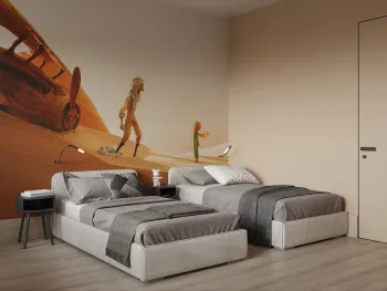 Интерьер с две кровати в современном стиле смотреть на Basicdecor