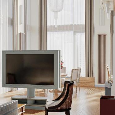 Интерьер гостиной с телевизором на стене  смотреть на Basicdecor