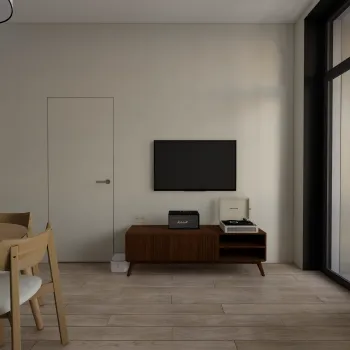 Интерьер гостиной с телевизором на стене  смотреть на Basicdecor