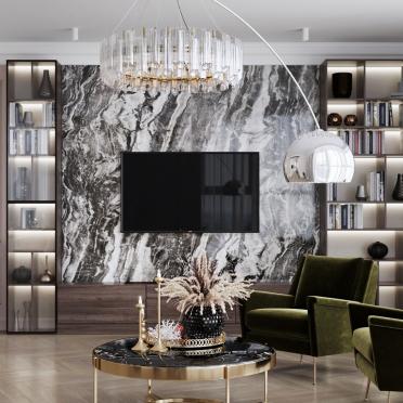 Интерьер гостиной в стиле фьюжн смотреть на Basicdecor