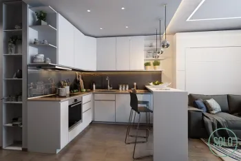 Интерьер кухни в скандинавском стиле и хай-теке смотреть на Basicdecor