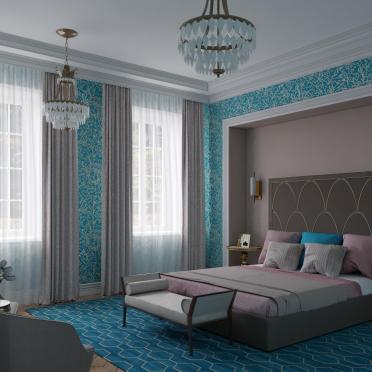 Интерьер спальни c рабочим местом  смотреть на Basicdecor