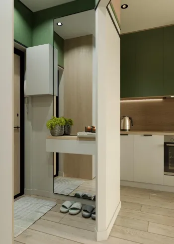 Интерьер коридора с проходной  смотреть на Basicdecor